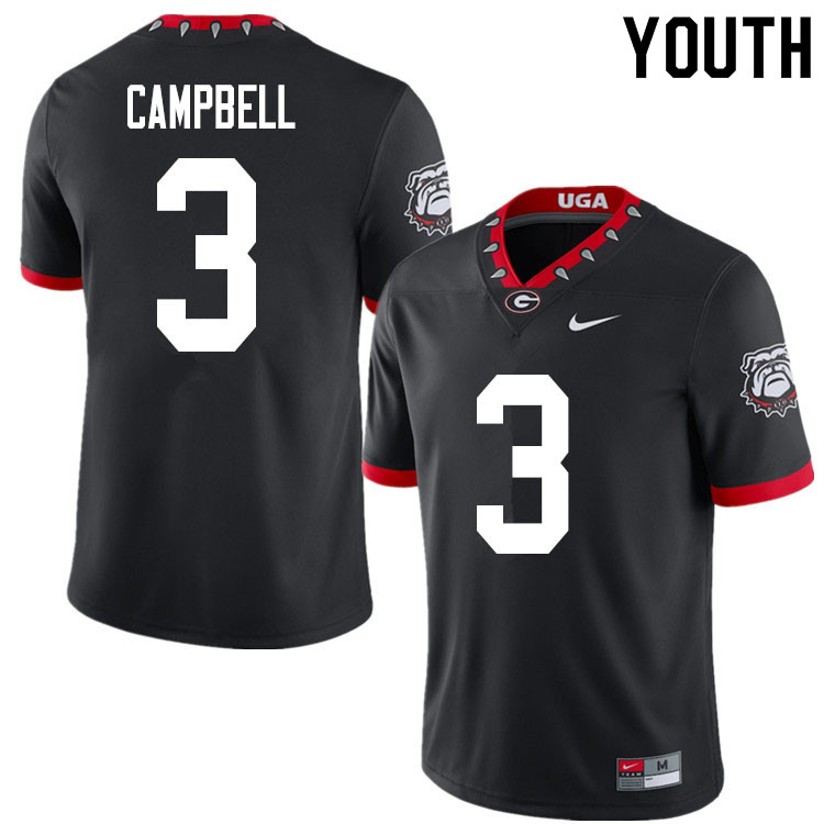 2020 Youth #3 Tyson Campbell Georgia Bulldogs Mascot 100th Anniversary College Football Jerseys Sale - Click Image to Close